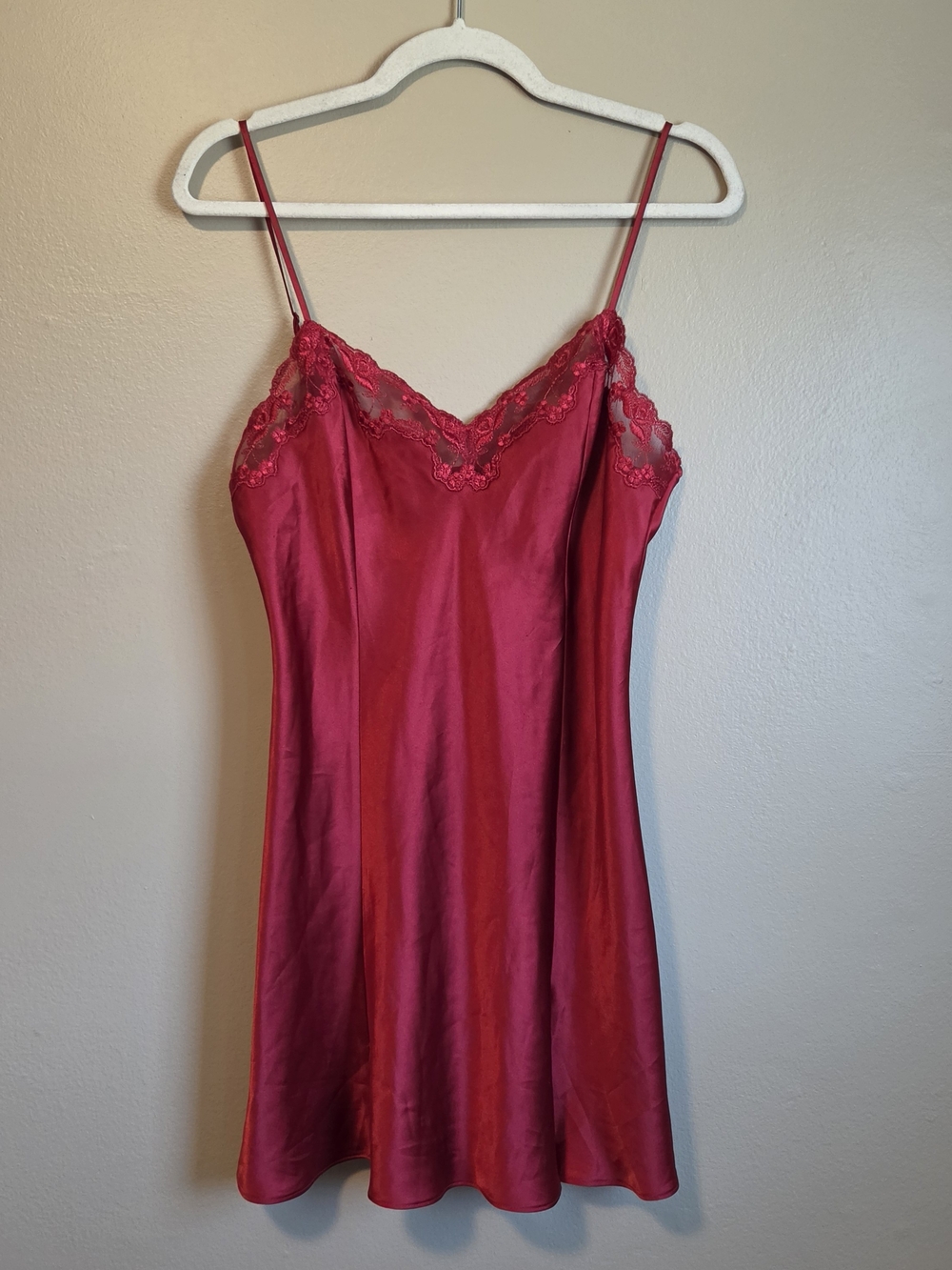 Early 00's Victoria's Secret Red Satin Night Dress